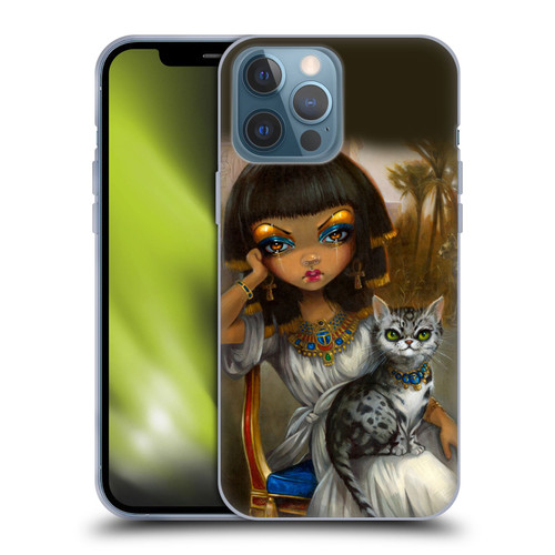 Strangeling Art Egyptian Girl with Cat Soft Gel Case for Apple iPhone 13 Pro Max