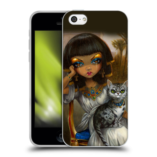 Strangeling Art Egyptian Girl with Cat Soft Gel Case for Apple iPhone 5c