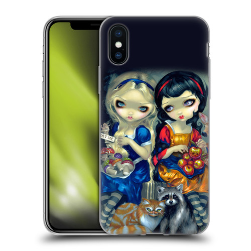 Strangeling Art Girls With Cat And Raccoon Soft Gel Case for Apple iPhone X / iPhone XS