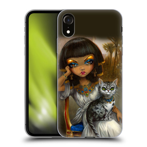 Strangeling Art Egyptian Girl with Cat Soft Gel Case for Apple iPhone XR
