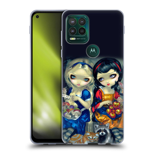 Strangeling Art Girls With Cat And Raccoon Soft Gel Case for Motorola Moto G Stylus 5G 2021