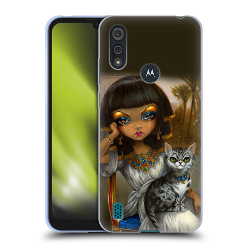 Strangeling Art Egyptian Girl with Cat Soft Gel Case for Motorola Moto E6s (2020)