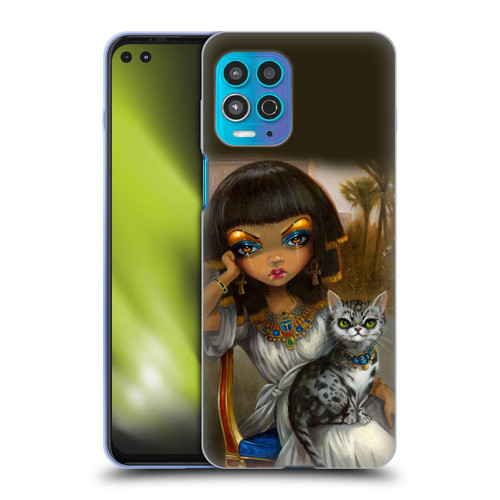 Strangeling Art Egyptian Girl with Cat Soft Gel Case for Motorola Moto G100