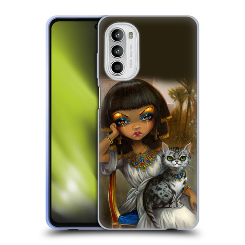 Strangeling Art Egyptian Girl with Cat Soft Gel Case for Motorola Moto G52