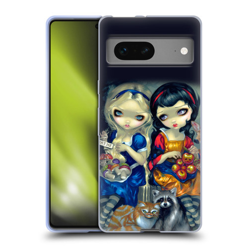 Strangeling Art Girls With Cat And Raccoon Soft Gel Case for Google Pixel 7