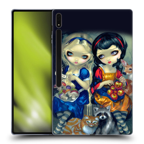 Strangeling Art Girls With Cat And Raccoon Soft Gel Case for Samsung Galaxy Tab S8 Ultra