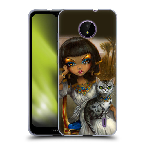 Strangeling Art Egyptian Girl with Cat Soft Gel Case for Nokia C10 / C20