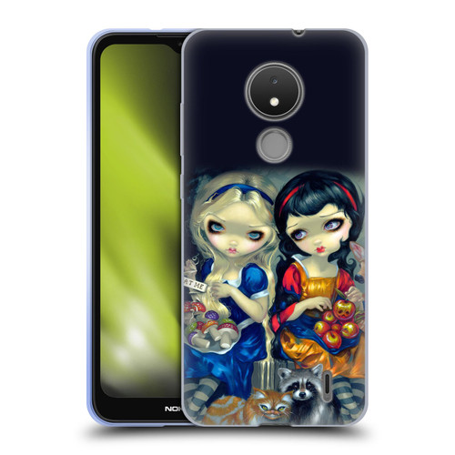 Strangeling Art Girls With Cat And Raccoon Soft Gel Case for Nokia C21