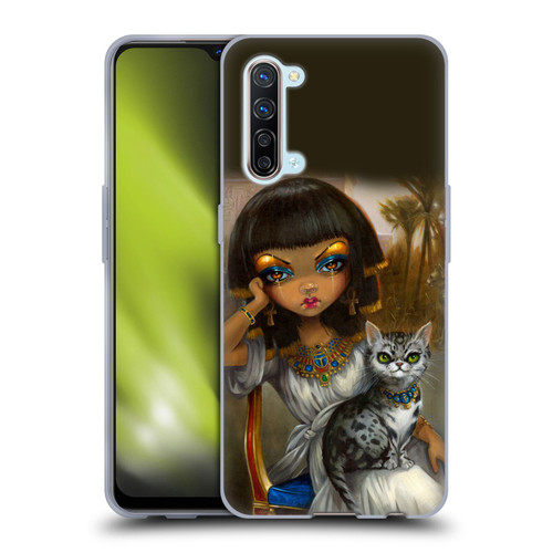Strangeling Art Egyptian Girl with Cat Soft Gel Case for OPPO Find X2 Lite 5G