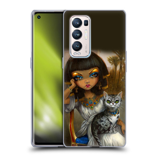 Strangeling Art Egyptian Girl with Cat Soft Gel Case for OPPO Find X3 Neo / Reno5 Pro+ 5G