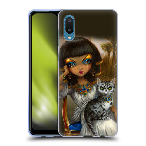 Strangeling Art Egyptian Girl with Cat Soft Gel Case for Samsung Galaxy A02/M02 (2021)