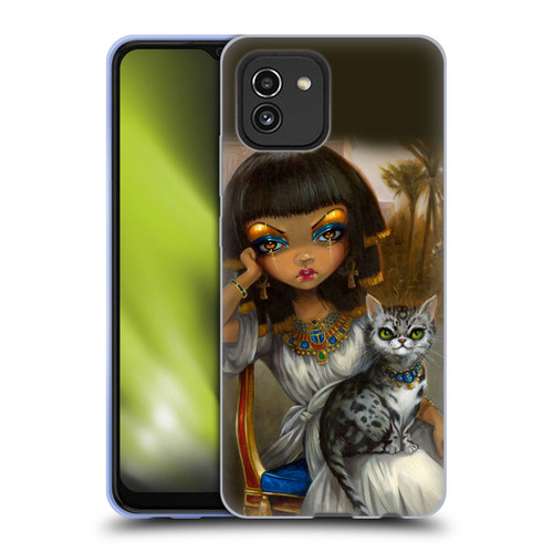 Strangeling Art Egyptian Girl with Cat Soft Gel Case for Samsung Galaxy A03 (2021)