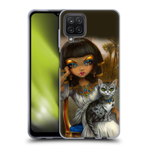 Strangeling Art Egyptian Girl with Cat Soft Gel Case for Samsung Galaxy A12 (2020)