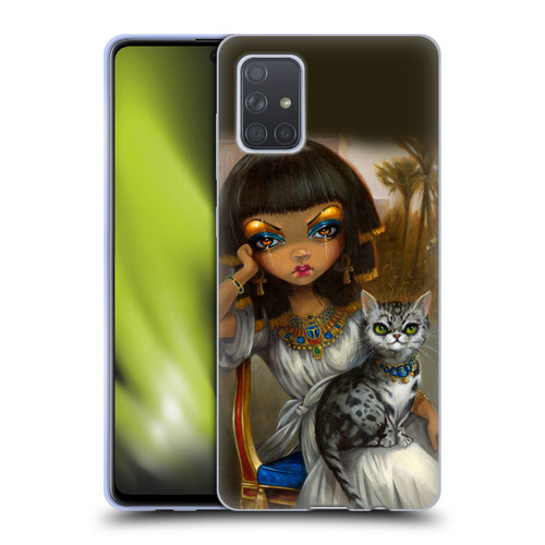 Strangeling Art Egyptian Girl with Cat Soft Gel Case for Samsung Galaxy A71 (2019)