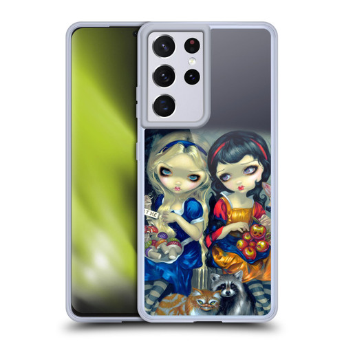 Strangeling Art Girls With Cat And Raccoon Soft Gel Case for Samsung Galaxy S21 Ultra 5G