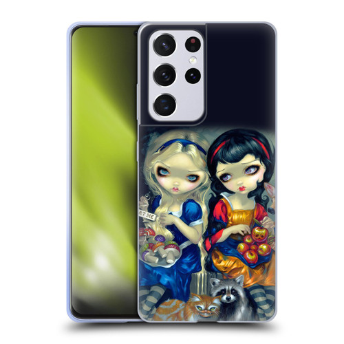 Strangeling Art Girls With Cat And Raccoon Soft Gel Case for Samsung Galaxy S21 Ultra 5G