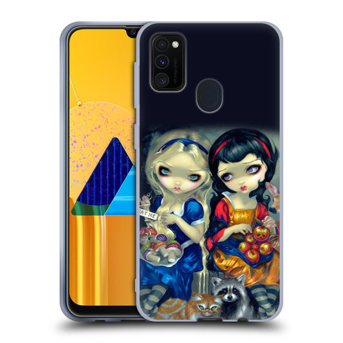 Strangeling Art Girls With Cat And Raccoon Soft Gel Case for Samsung Galaxy M30s (2019)/M21 (2020)