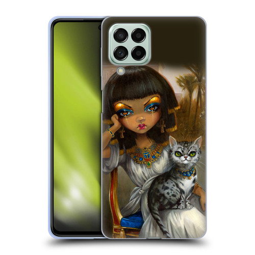 Strangeling Art Egyptian Girl with Cat Soft Gel Case for Samsung Galaxy M53 (2022)