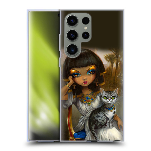 Strangeling Art Egyptian Girl with Cat Soft Gel Case for Samsung Galaxy S23 Ultra 5G