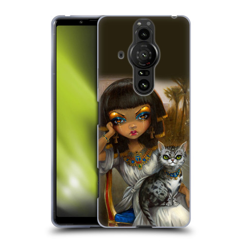Strangeling Art Egyptian Girl with Cat Soft Gel Case for Sony Xperia Pro-I