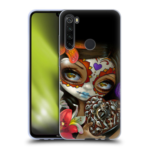 Strangeling Art Day of Dead Heart Charm Soft Gel Case for Xiaomi Redmi Note 8T