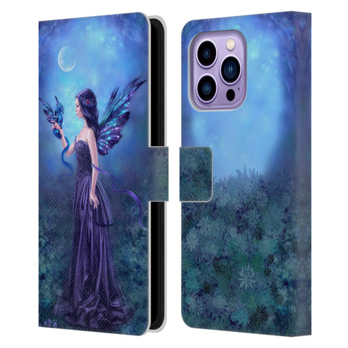 Rachel Anderson Fairies Iridescent Leather Book Wallet Case Cover For Apple iPhone 14 Pro Max