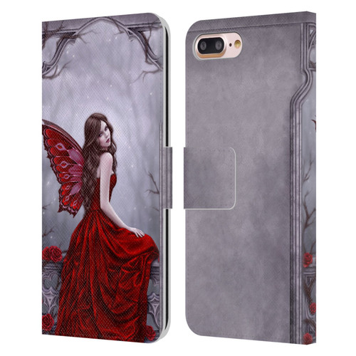 Rachel Anderson Fairies Winter Rose Leather Book Wallet Case Cover For Apple iPhone 7 Plus / iPhone 8 Plus