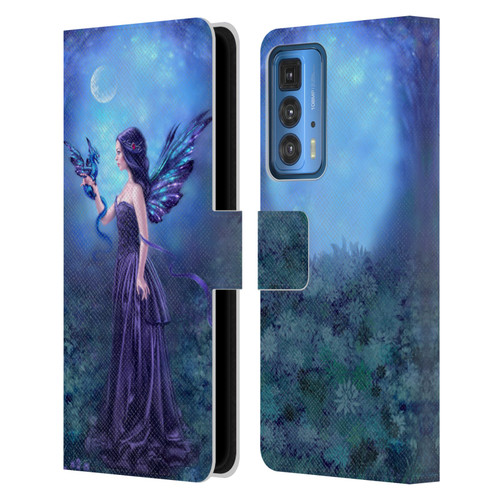 Rachel Anderson Fairies Iridescent Leather Book Wallet Case Cover For Motorola Edge 20 Pro