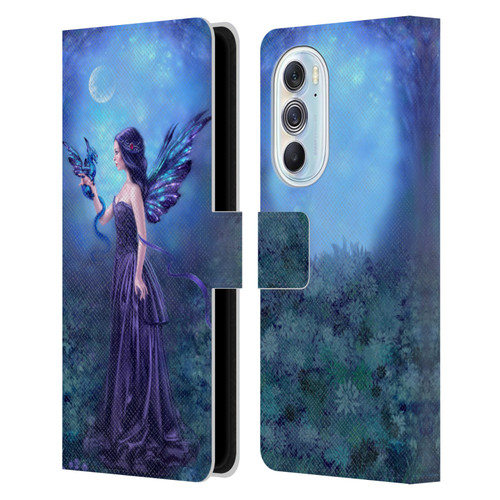 Rachel Anderson Fairies Iridescent Leather Book Wallet Case Cover For Motorola Edge X30