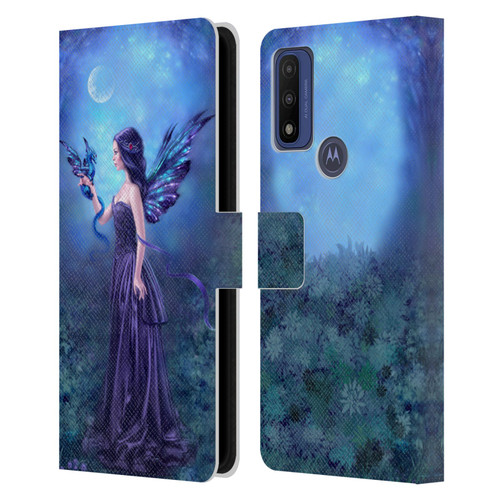 Rachel Anderson Fairies Iridescent Leather Book Wallet Case Cover For Motorola G Pure