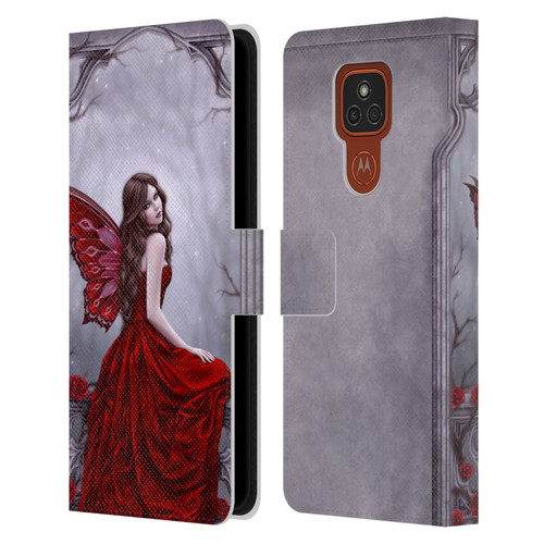 Rachel Anderson Fairies Winter Rose Leather Book Wallet Case Cover For Motorola Moto E7 Plus