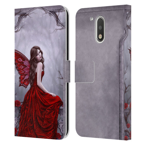 Rachel Anderson Fairies Winter Rose Leather Book Wallet Case Cover For Motorola Moto G41