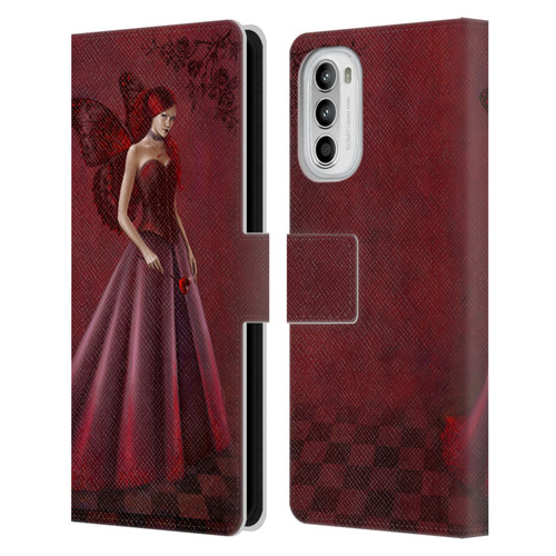 Rachel Anderson Fairies Queen Of Hearts Leather Book Wallet Case Cover For Motorola Moto G52