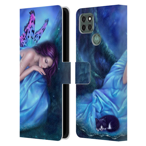 Rachel Anderson Fairies Serenity Leather Book Wallet Case Cover For Motorola Moto G9 Power