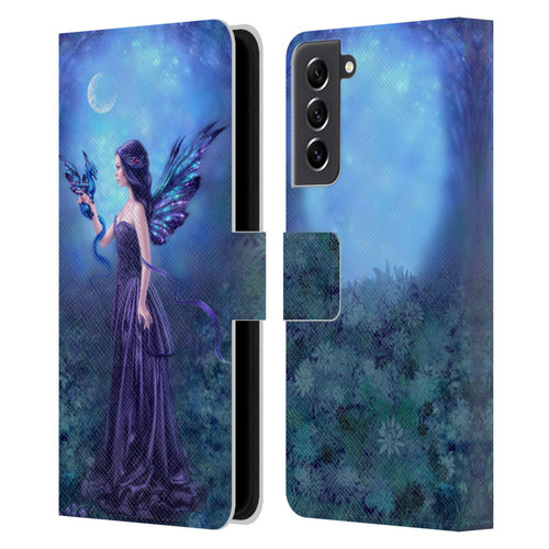 Rachel Anderson Fairies Iridescent Leather Book Wallet Case Cover For Samsung Galaxy S21 FE 5G