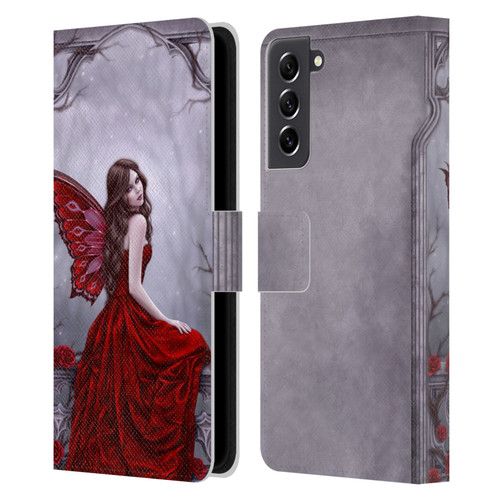 Rachel Anderson Fairies Winter Rose Leather Book Wallet Case Cover For Samsung Galaxy S21 FE 5G