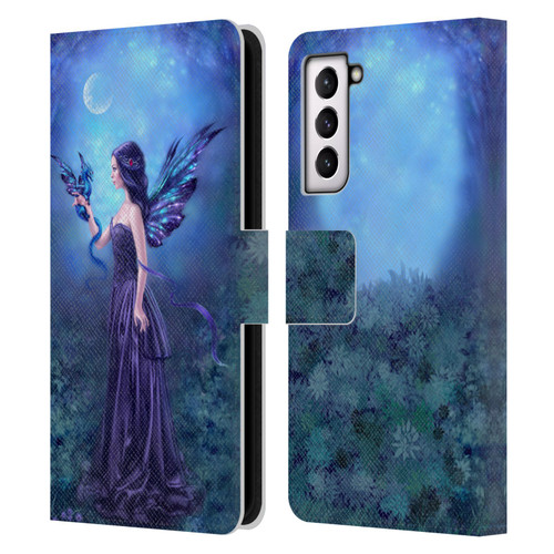 Rachel Anderson Fairies Iridescent Leather Book Wallet Case Cover For Samsung Galaxy S21 5G