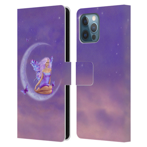 Rachel Anderson Pixies Lavender Moon Leather Book Wallet Case Cover For Apple iPhone 12 Pro Max