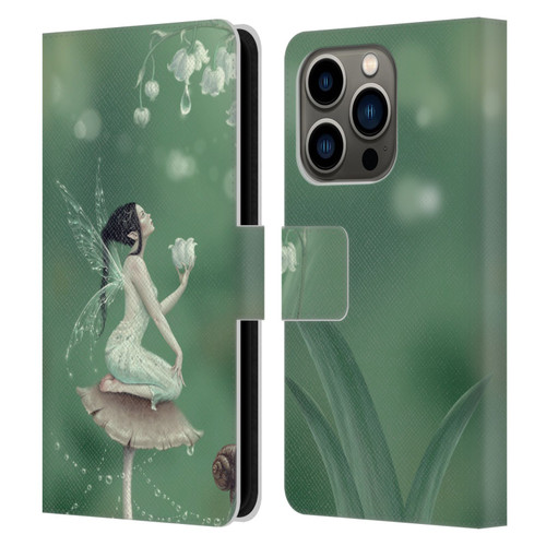 Rachel Anderson Pixies Lily Of The Valley Leather Book Wallet Case Cover For Apple iPhone 14 Pro