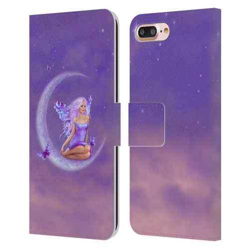 Rachel Anderson Pixies Lavender Moon Leather Book Wallet Case Cover For Apple iPhone 7 Plus / iPhone 8 Plus