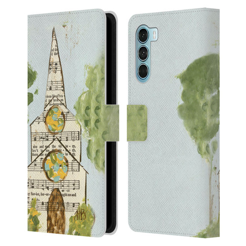 Haley Bush Church Painting Hymnal Page Leather Book Wallet Case Cover For Motorola Edge S30 / Moto G200 5G