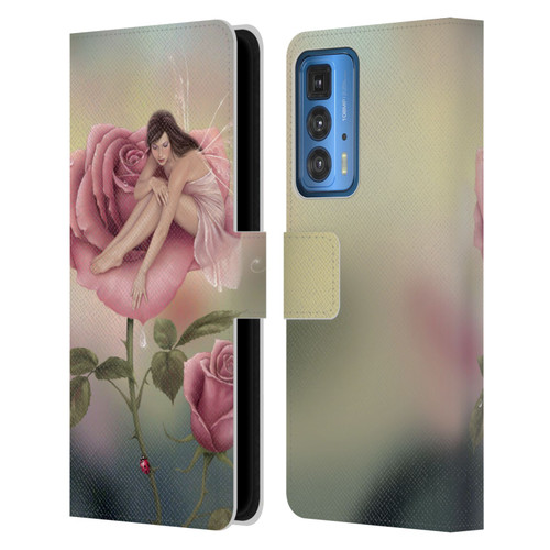 Rachel Anderson Pixies Rose Leather Book Wallet Case Cover For Motorola Edge 20 Pro