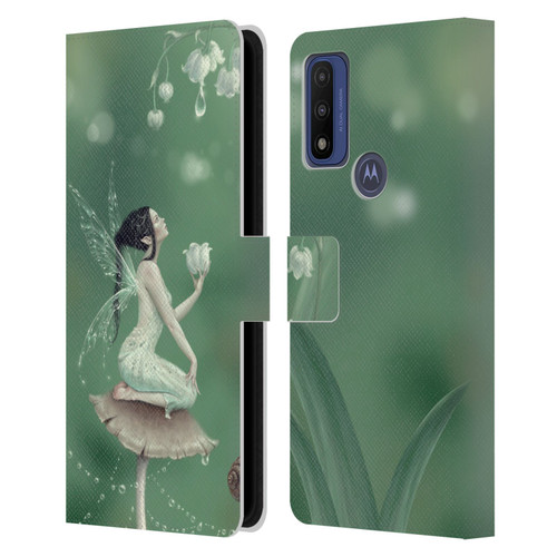 Rachel Anderson Pixies Lily Of The Valley Leather Book Wallet Case Cover For Motorola G Pure