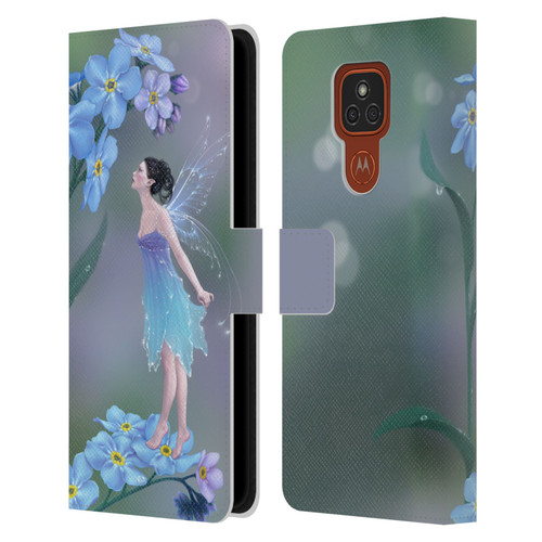 Rachel Anderson Pixies Forget Me Not Leather Book Wallet Case Cover For Motorola Moto E7 Plus