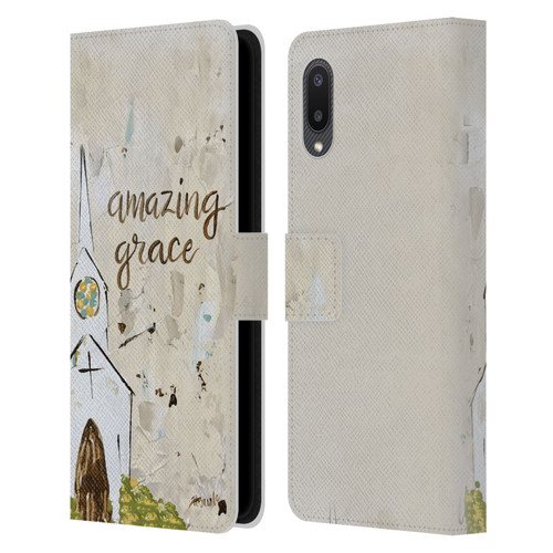 Haley Bush Church Painting Art Leather Book Wallet Case Cover For Samsung Galaxy A02/M02 (2021)