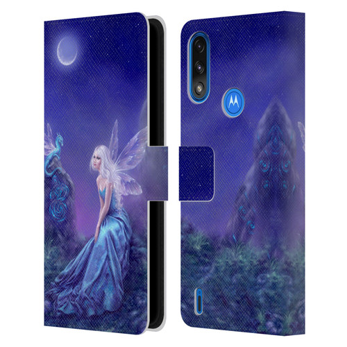 Rachel Anderson Pixies Luminescent Leather Book Wallet Case Cover For Motorola Moto E7 Power / Moto E7i Power