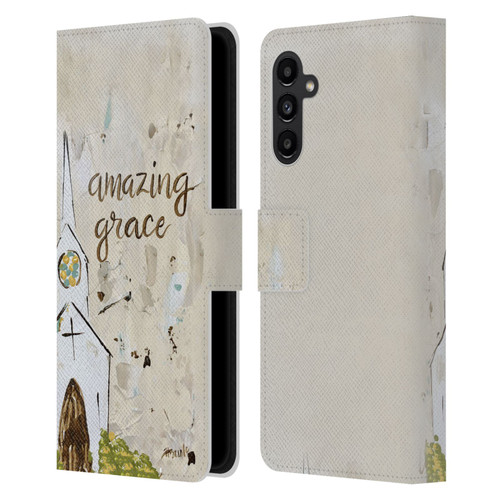 Haley Bush Church Painting Art Leather Book Wallet Case Cover For Samsung Galaxy A13 5G (2021)