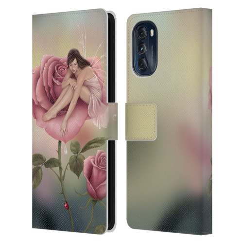 Rachel Anderson Pixies Rose Leather Book Wallet Case Cover For Motorola Moto G (2022)