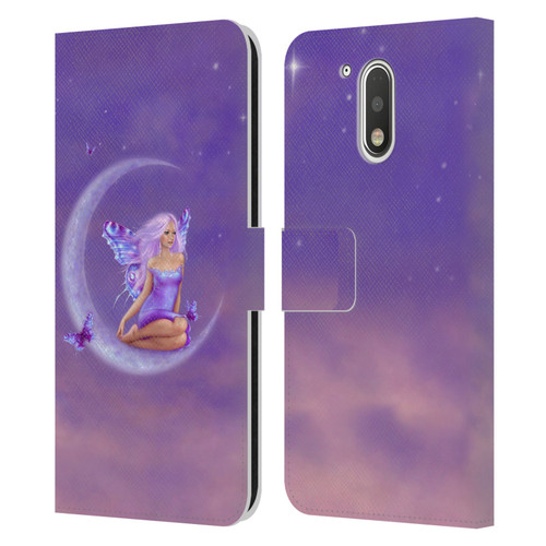 Rachel Anderson Pixies Lavender Moon Leather Book Wallet Case Cover For Motorola Moto G41