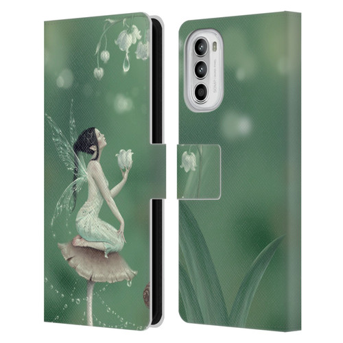 Rachel Anderson Pixies Lily Of The Valley Leather Book Wallet Case Cover For Motorola Moto G52